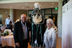 Sparty and donors.