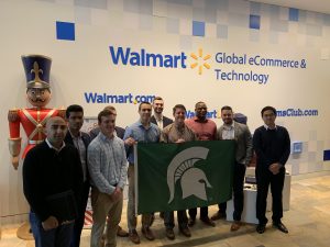 MSU Broad business school MBA students pose for group photo inside Walmart Global eCommerce corporate.