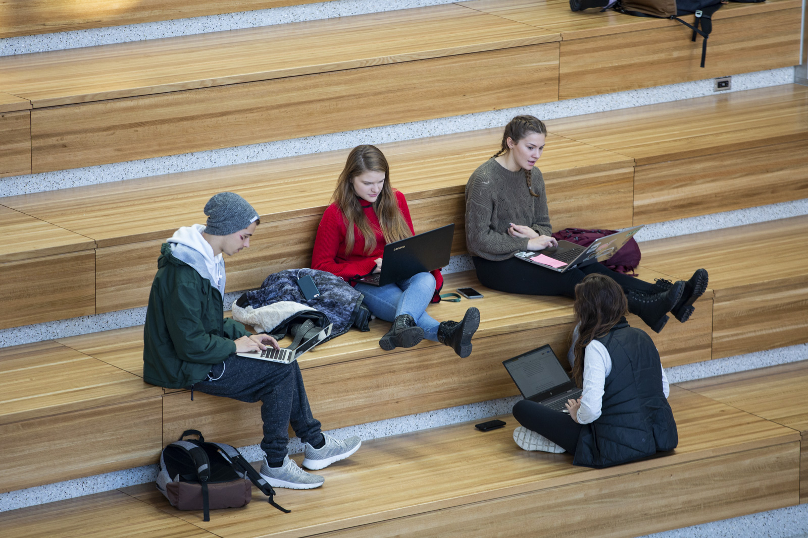 Students studying in MSU Minskoff Pavilion