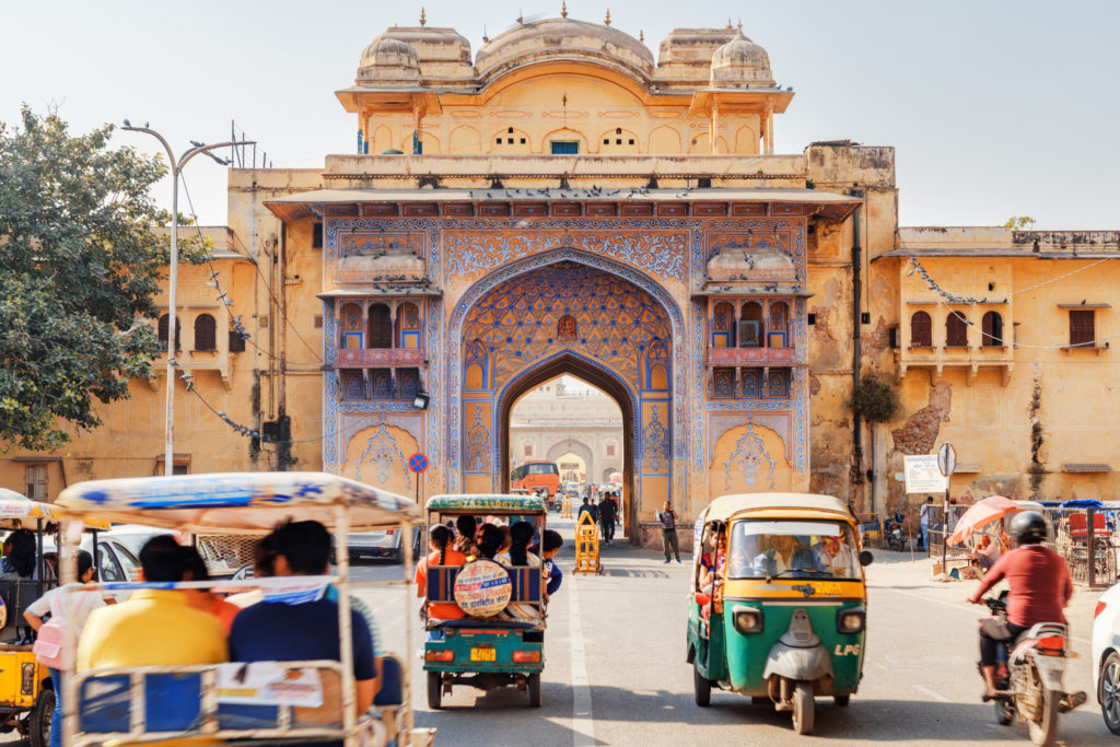 Scenic gate at Gangori Bazaar, Jaipur, India