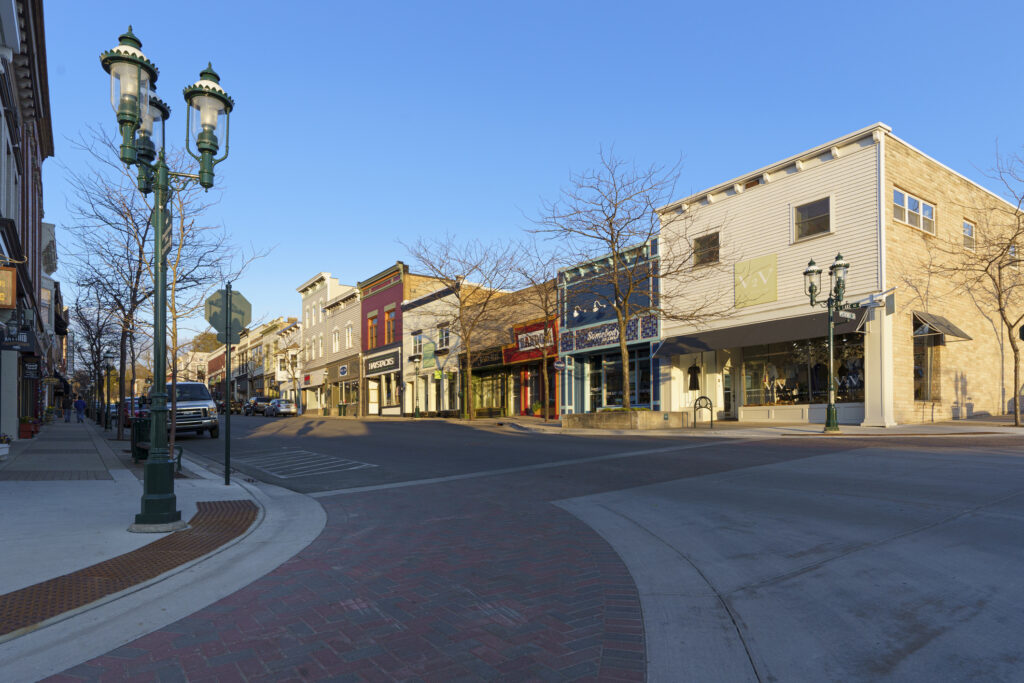 Street corner in Petosky, Michigan