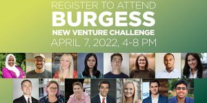 Flyer for the 2022 Burgess New Venture Challenge