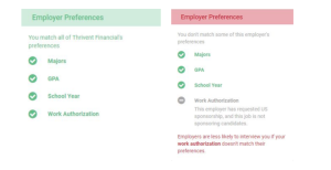 Example of Handshake Employer Preferences