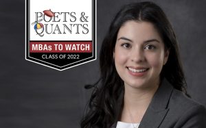 Lily Ramos headshot with Poets&Quants MBAs to Watch 2022 logo