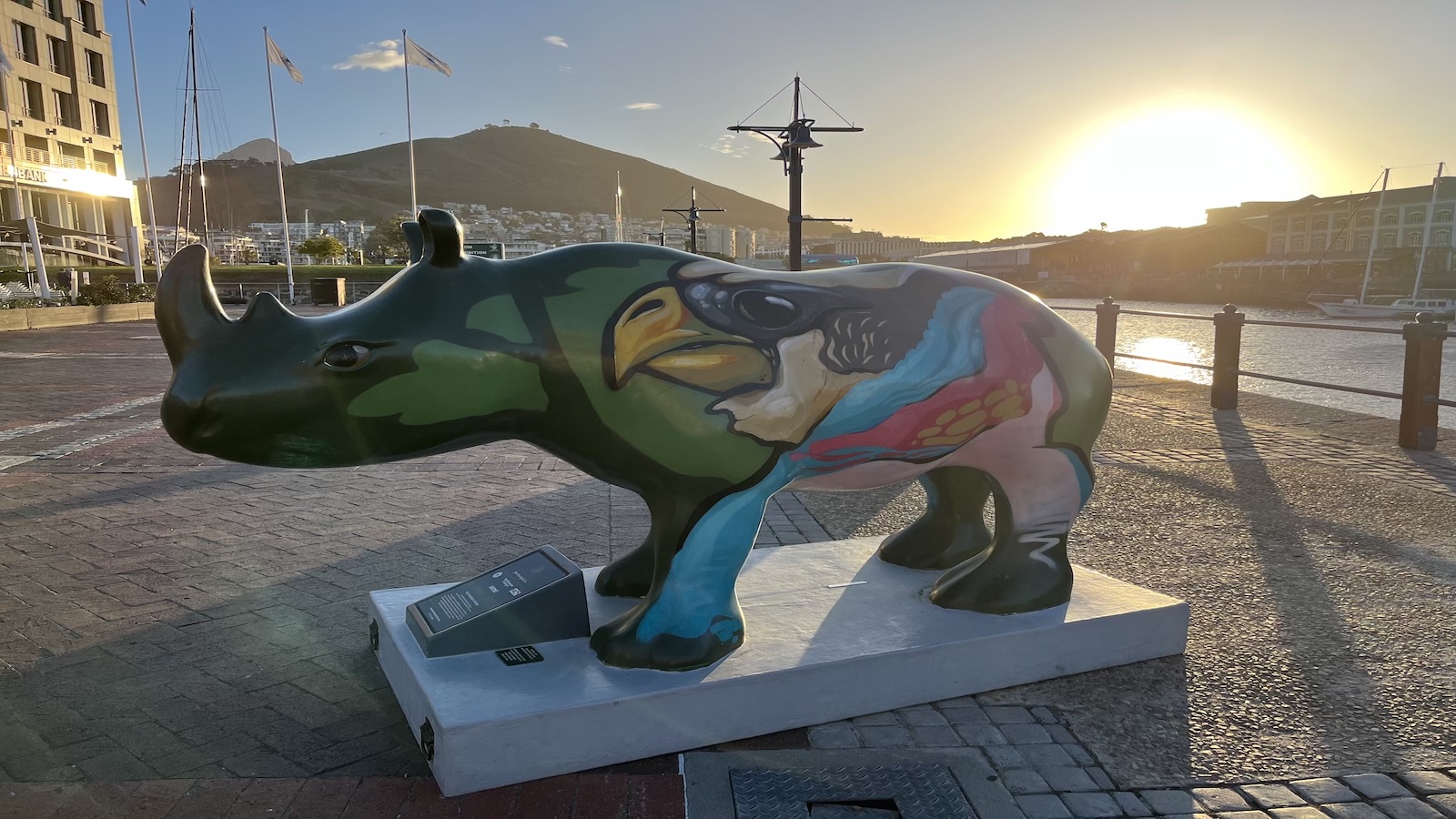 A rino statue in Cape Town