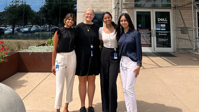 Niya Patel posing with other interns at Dell