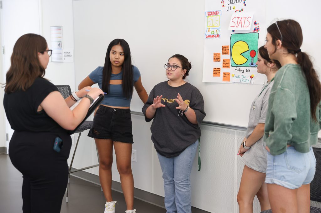 Students present an idea for during the MSU summer entrepreneurship program.