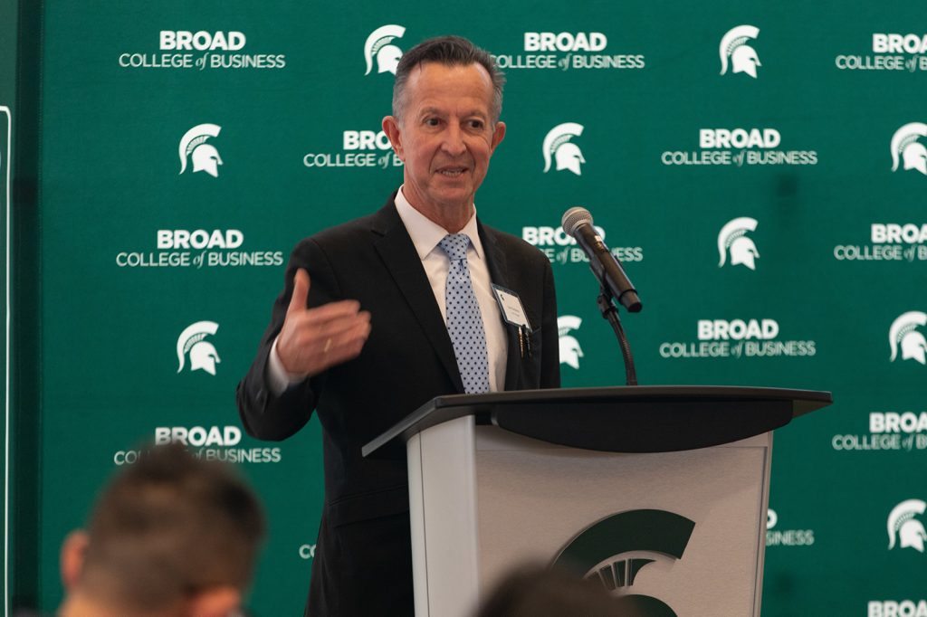 Steve Dulchavsky speaking at a podium