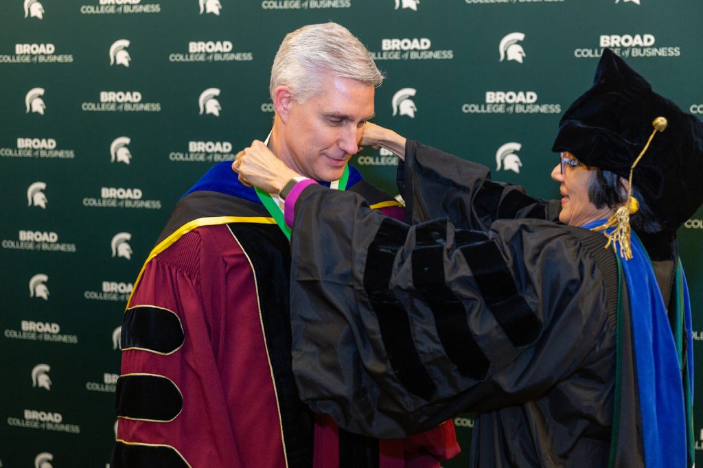 David Souder receiving investiture award