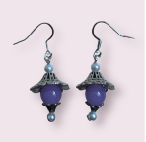 Pair of purple earrings