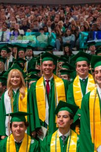 Broad undergraduate students at commencement
