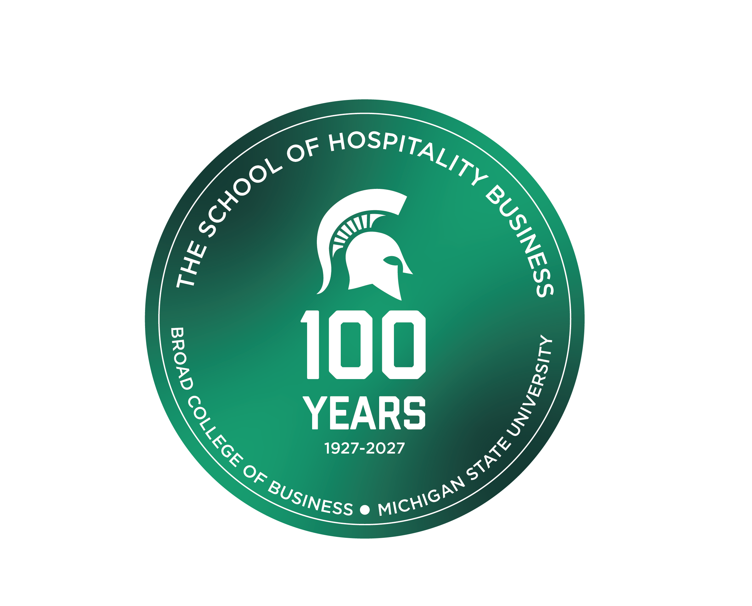 The HB 100 Years crest in green.