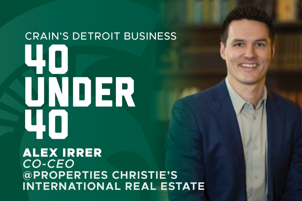Alex Irrer named to Crain's Business Detroit 40 under 40