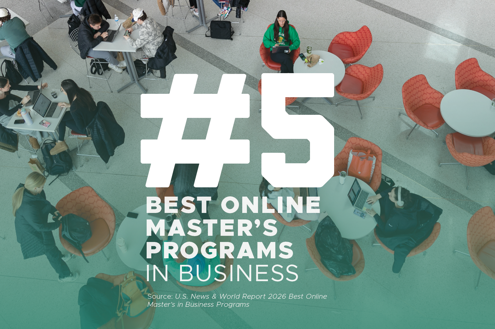#5 best online master's programs in business according to U.S. News & World Report
