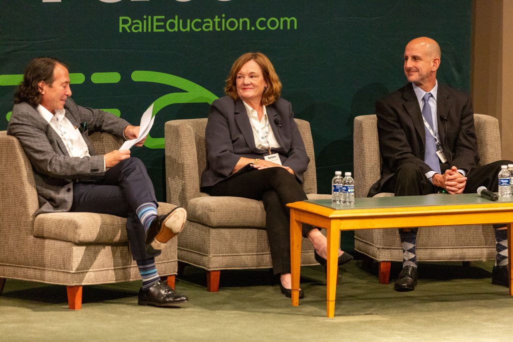 Three panelists during the roundtable portion of the conference