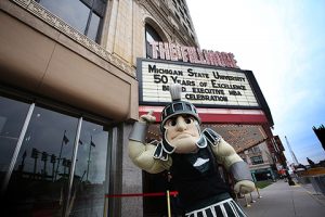 Sparty celebrates the 50th anniversary of the MSU Executive MBA.