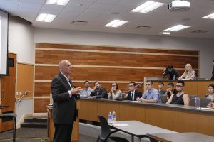 John Duffey speaks to students at MSU as part of the MSU Broad Forum.