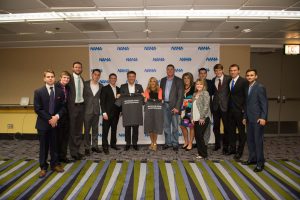 Shark Tank judges, along with MSU students and NAMA leaders