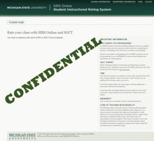 A confidential SIRS form