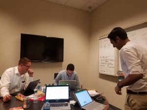 Full-time MBA students working together