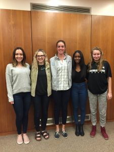 CVCPEEF WAVE board members: (shown from left to right) Rachel Pizzimenti, Hannah Huehn, Caroline Harding, Alexandria Hairston and Lindsey Schroder; (not shown) Emily Lydey