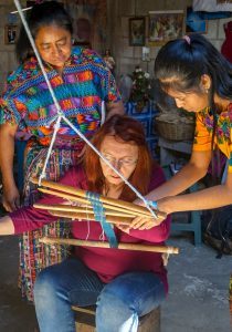 Broad College Professor Paulette Stenzel tries her hand at weaving