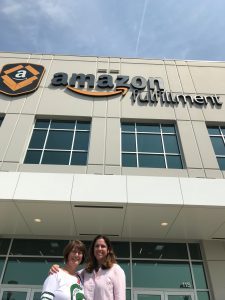From left to right, Broad College Recruiting Coordinator Penni Vandecar and Director of Career Management Marla McGraw pose outside of an Amazon fulfillment facility in the Seattle area recently. Photo courtesy Marla McGraw