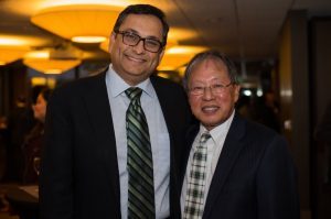 Manoj Saxena and Glenn Omura at the MBA Reunion on Nov. 9, 2018. Photo by Kasra Raffi