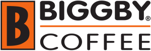 Black and orange Biggby logo. Biggby (copyright) Coffee