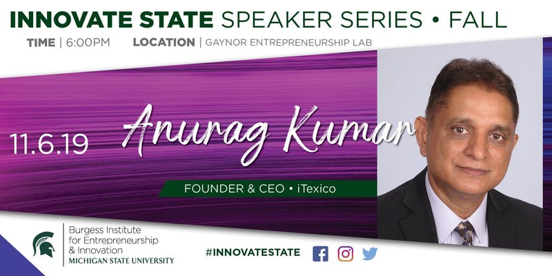 Anurag Kumar Innovate State promotional graphic