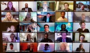 Screenshot from Zoom with 25 participants of the Multicultural Business Programs End of Year virtual Gala