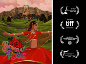 Film poster for animated film Bombay Rose.