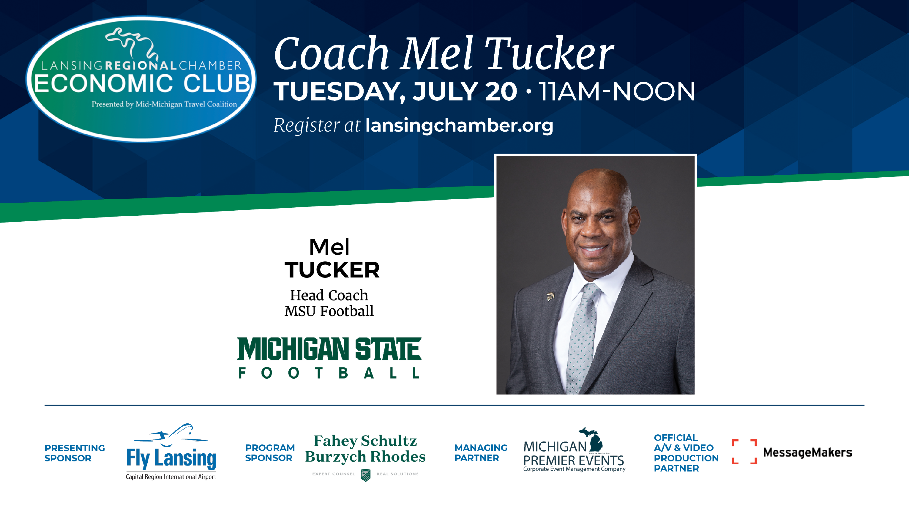 Lansing Economic Club Presents: MSU Football Coach Mel Tucker - MSU Broad  College of Business