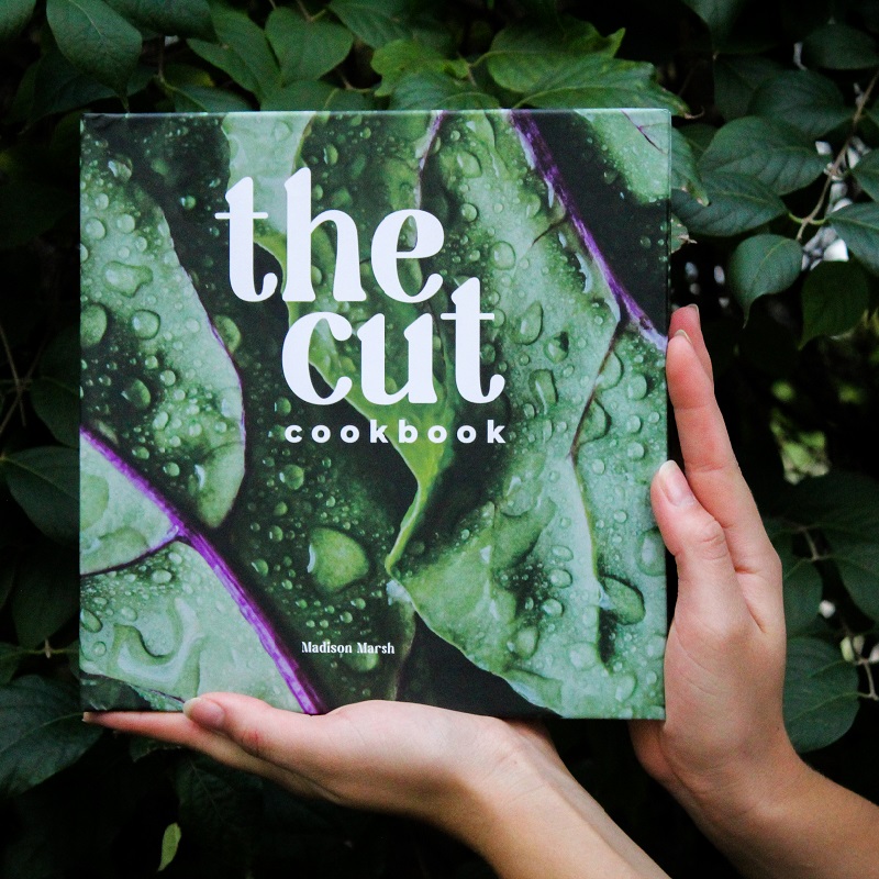 Woman's hands holding The Cut Cookbook